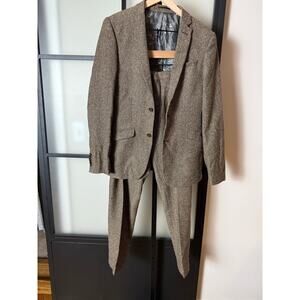 Heart and Dagger Tides Slim Herringbone Wool Blend Suit